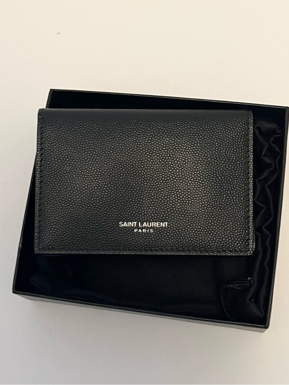Saint Laurent Black Leather Card Wallet